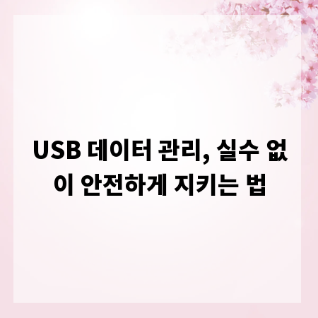 USB 데이터 관리, 실수 없이 안전하게 지키는 법