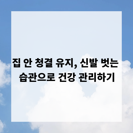 집 안 청결 유지, 신발 벗는 습관으로 건강 관리하기