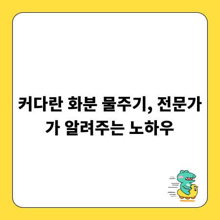 커다란 화분 물주기, 전문가가 알려주는 노하우