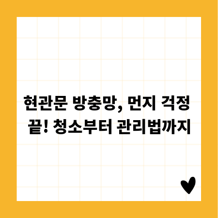 현관문 방충망, 먼지 걱정 끝! 청소부터 관리법까지