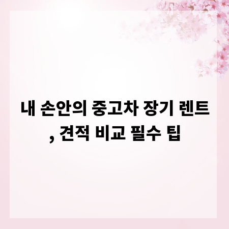 내 손안의 중고차 장기 렌트, 견적 비교 필수 팁