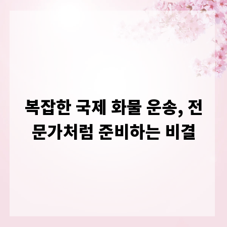복잡한 국제 화물 운송, 전문가처럼 준비하는 비결