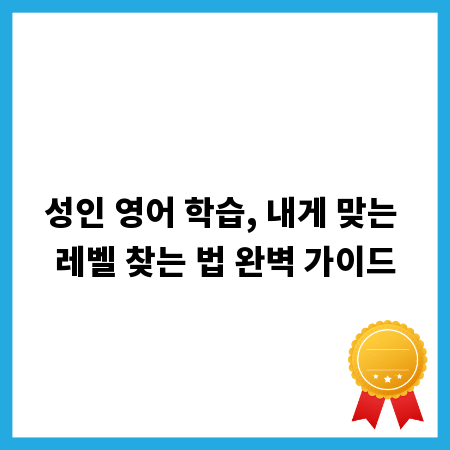 성인 영어 학습, 내게 맞는 레벨 찾는 법 완벽 가이드
