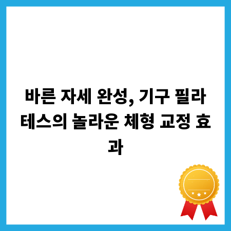바른 자세 완성, 기구 필라테스의 놀라운 체형 교정 효과