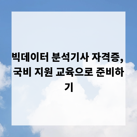 빅데이터 분석기사 자격증, 국비 지원 교육으로 준비하기