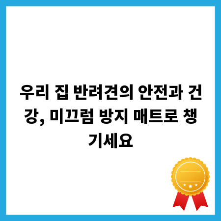 우리 집 반려견의 안전과 건강, 미끄럼 방지 매트로 챙기세요