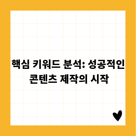 핵심 키워드 분석: 성공적인 콘텐츠 제작의 시작
