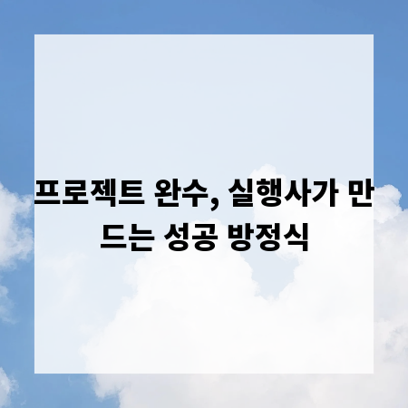 프로젝트 완수, 실행사가 만드는 성공 방정식