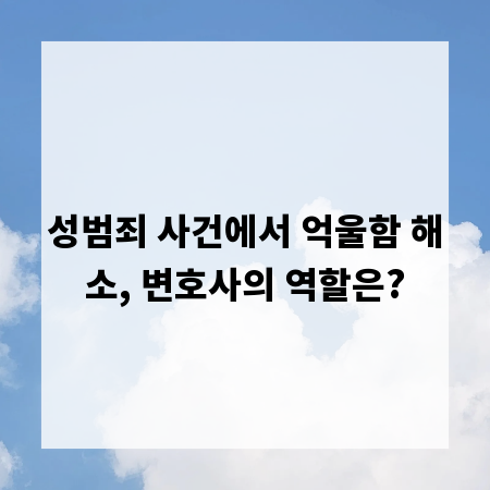 성범죄 사건에서 억울함 해소, 변호사의 역할은?