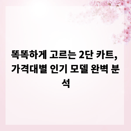 똑똑하게 고르는 2단 카트, 가격대별 인기 모델 완벽 분석