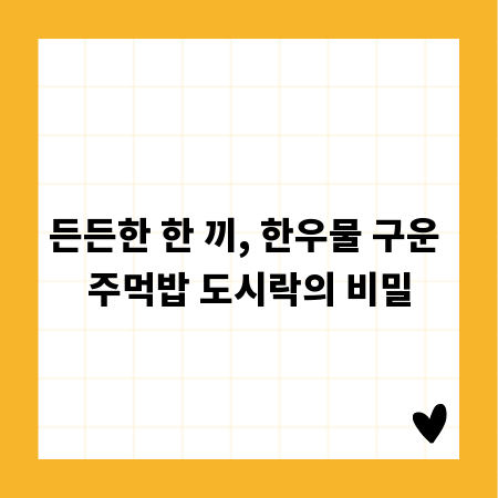 바쁜 당신을 위한 최고의 도시락, 구운 주먹밥