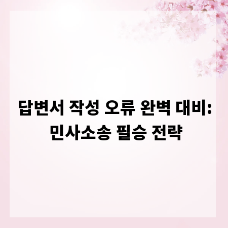 답변서 작성 오류 완벽 대비: 민사소송 필승 전략