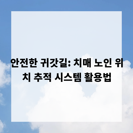 안전한 귀갓길: 치매 노인 위치 추적 시스템 활용법