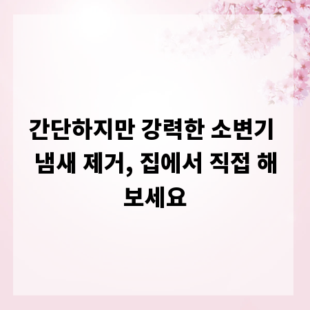 간단하지만 강력한 소변기 냄새 제거, 집에서 직접 해보세요