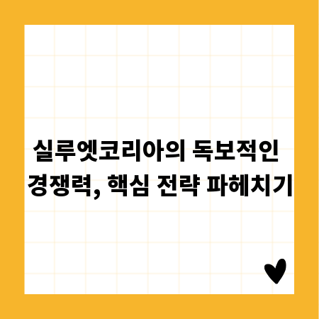 실루엣코리아의 독보적인 경쟁력, 핵심 전략 파헤치기