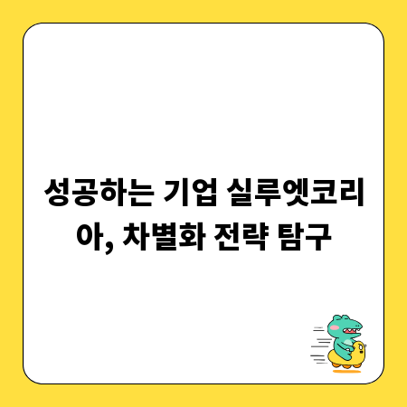 성공하는 기업 실루엣코리아, 차별화 전략 탐구