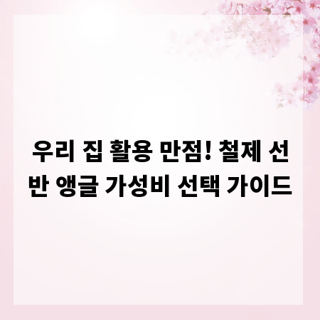 우리 집 활용 만점! 철제 선반 앵글 가성비 선택 가이드