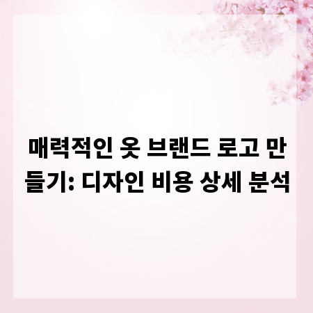 매력적인 옷 브랜드 로고 만들기: 디자인 비용 상세 분석