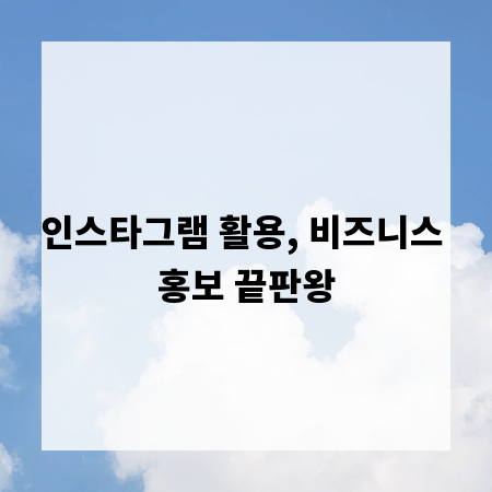 인스타그램 활용, 비즈니스 홍보 끝판왕
