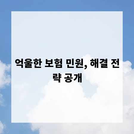 억울한 보험 민원, 해결 전략 공개