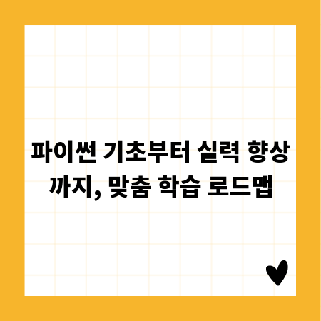 파이썬 기초부터 실력 향상까지, 맞춤 학습 로드맵