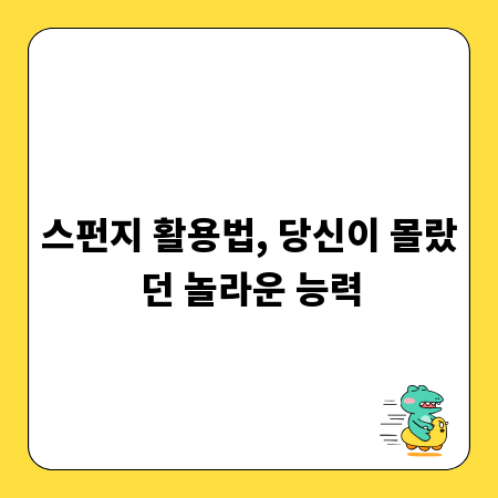 스펀지 활용법, 당신이 몰랐던 놀라운 능력