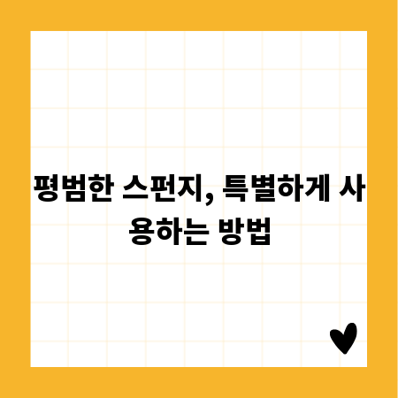 평범한 스펀지, 특별하게 사용하는 방법