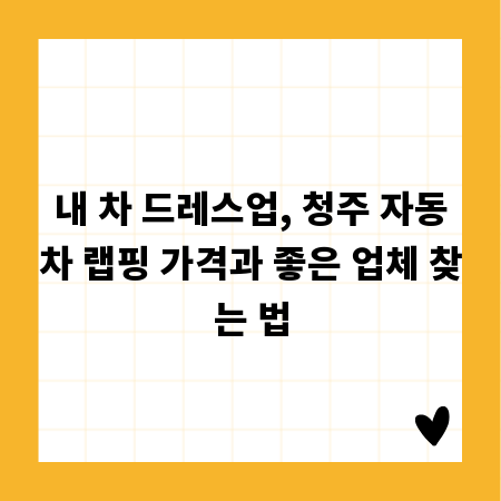 내 차 드레스업, 청주 자동차 랩핑 가격과 좋은 업체 찾는 법