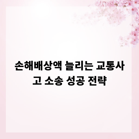 손해배상액 늘리는 교통사고 소송 성공 전략