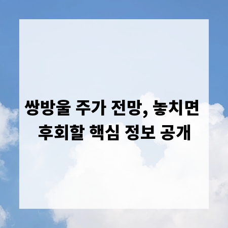 쌍방울 주가 전망, 놓치면 후회할 핵심 정보 공개