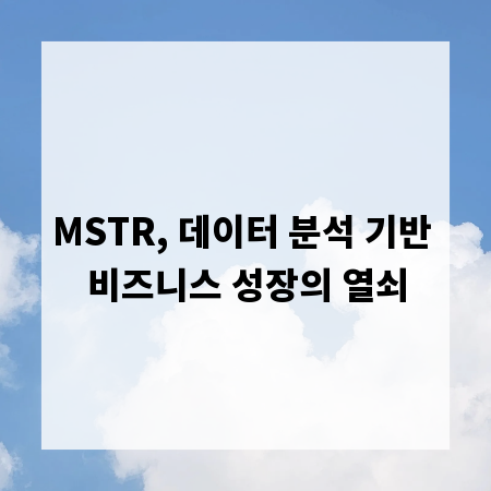 MSTR, 데이터 분석 기반 비즈니스 성장의 열쇠