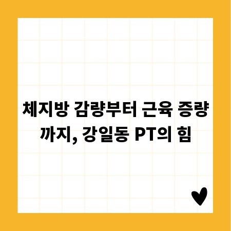 체지방 감량부터 근육 증량까지, 강일동 PT의 힘