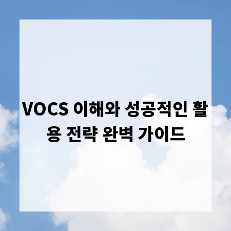 VOCS 이해와 성공적인 활용 전략 완벽 가이드