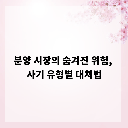 분양 시장의 숨겨진 위험, 사기 유형별 대처법