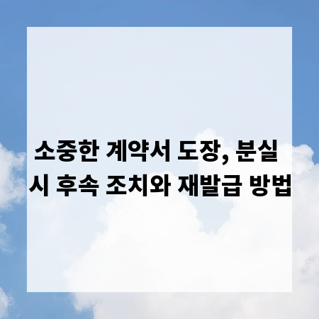 소중한 계약서 도장, 분실 시 후속 조치와 재발급 방법