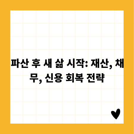 파산 후 새 삶 시작: 재산, 채무, 신용 회복 전략