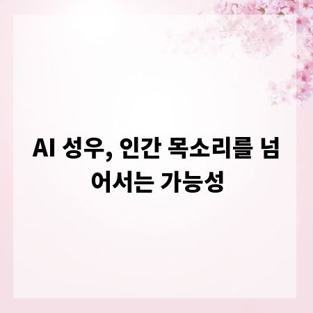 AI 성우, 인간 목소리를 넘어서는 가능성