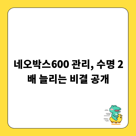 네오박스600 관리, 수명 2배 늘리는 비결 공개