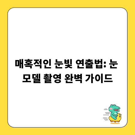 매혹적인 눈빛 연출법: 눈 모델 촬영 완벽 가이드