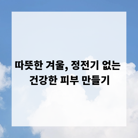 따뜻한 겨울, 정전기 없는 건강한 피부 만들기
