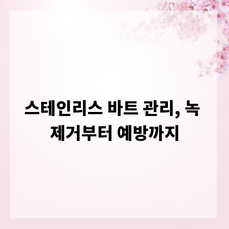 스테인리스 바트 관리, 녹 제거부터 예방까지
