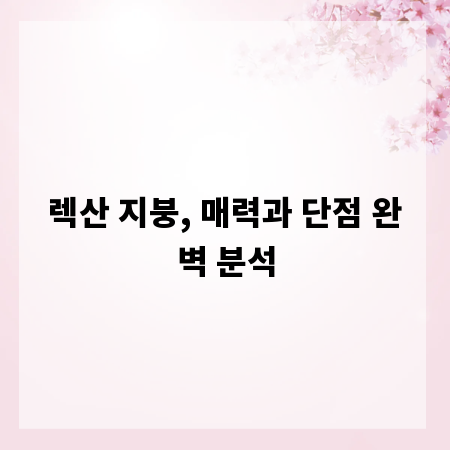 렉산 지붕, 매력과 단점 완벽 분석