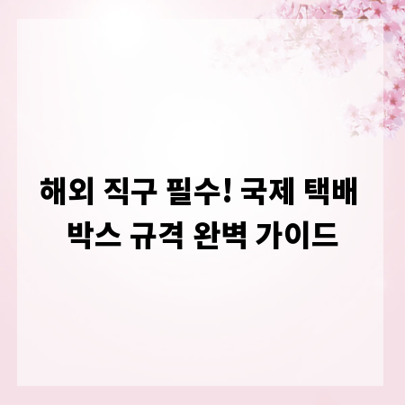 해외 직구 필수! 국제 택배 박스 규격 완벽 가이드