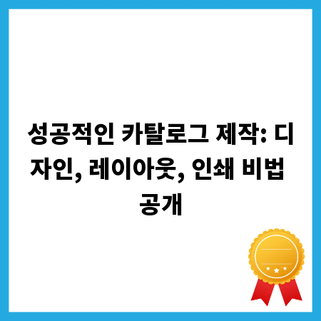 성공적인 카탈로그 제작: 디자인, 레이아웃, 인쇄 비법 공개