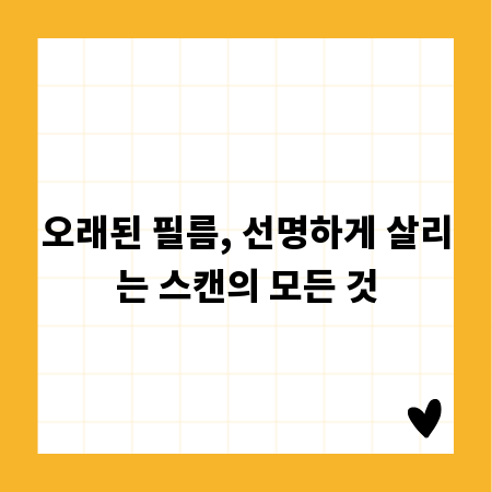 오래된 필름, 선명하게 살리는 스캔의 모든 것