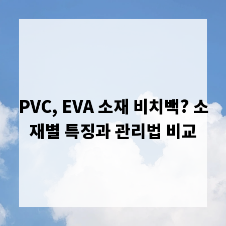 PVC, EVA 소재 비치백? 소재별 특징과 관리법 비교