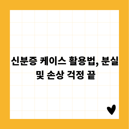 신분증 케이스 활용법, 분실 및 손상 걱정 끝