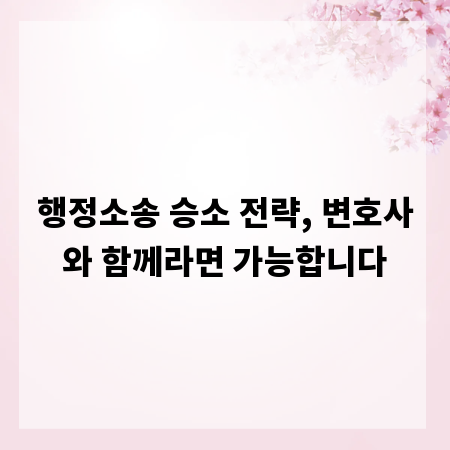 행정소송 승소 전략, 변호사와 함께라면 가능합니다