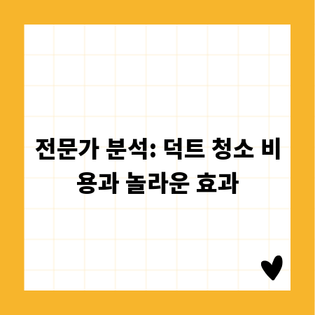 전문가 분석: 덕트 청소 비용과 놀라운 효과