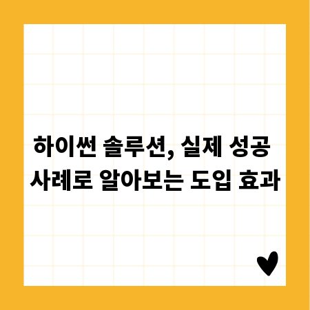 하이썬 솔루션, 실제 성공 사례로 알아보는 도입 효과